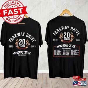Parkway Drive Monsters Of Oz Us Tour Shirt Fan 2 Sided Tshirt